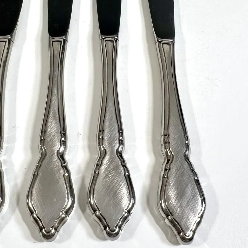 Oneida USA Classic Mood Deauville Prescott Dinner Knife Stainless Flatware Set/4